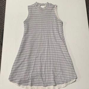 Grey and white striped kids dress